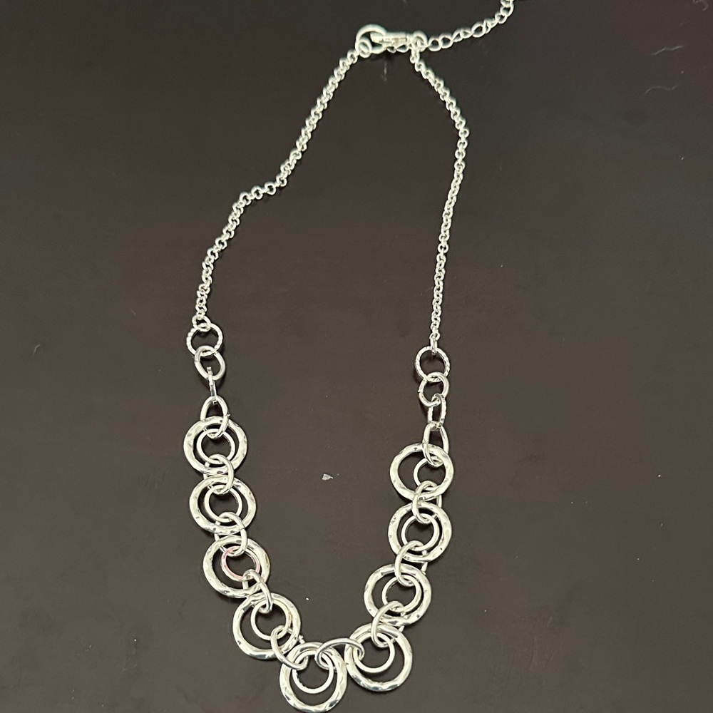 Silver Multi-Ring Statement Necklace - Women Jewelry